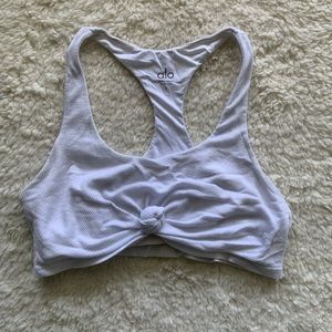 Alo White Tie Bra
